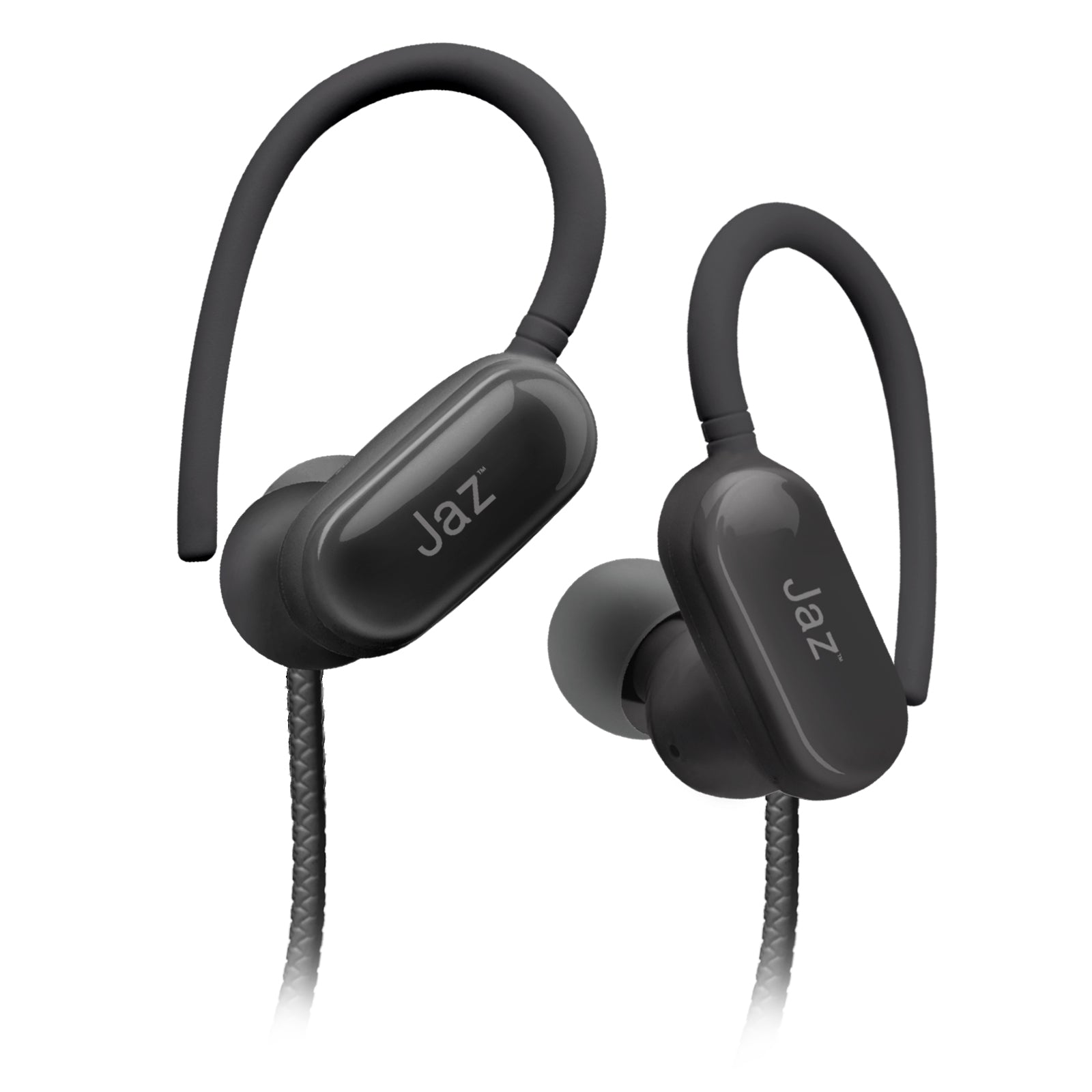 Ergonomic wired earphones with ear support and microphone JAZ