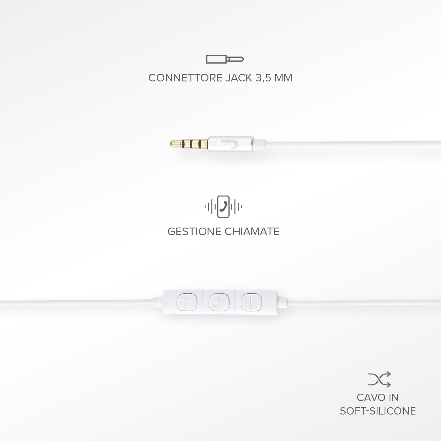 Auriculares Soul con cable, micrófono integrado y conector jack 3,5 mm